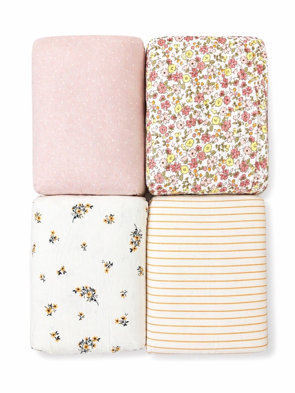 Milkberry Baby Swaddle Blanket Set 4 Pack Floral Pink Bamboo Rayon 36x40 Soft